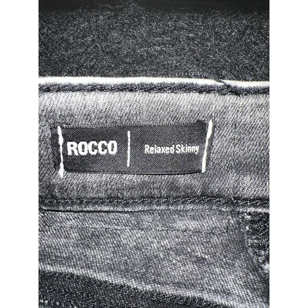 True Religion relaxed moto distressed charcoal black jeans mens 42 x 32